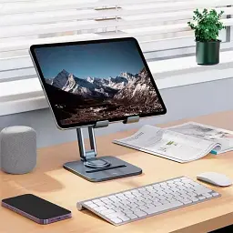 Підставка для ґаджетів Baseus Desktop Biaxial Foldable Metal Stand (for Tablets) B10431801811-00 Grey - мініатюра 4