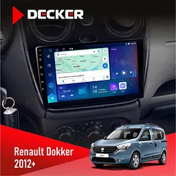 Штатна магнітола Renault Dokker, Sandero, Lodgy 2012+ Decker D9-007 4x64 DSP 360 4G Decker (НФ-00006887)
