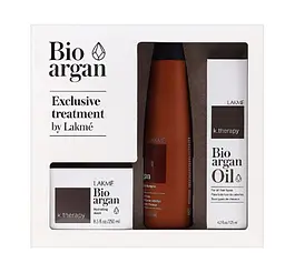Набір по догляду за волоссям Lakme K.Therapy Bio Argan Consumer Pac: Bio Argan Shampoo, 300 мл + Bio Argan Oil Mask, 250 мл + Bio Argan Oil, 125 мл - мініатюра 2