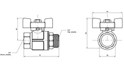 Кран кульовий Icma 3/4" прямий №351 (87351AE11) - мініатюра 4