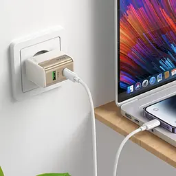 Зарядний пристрій Hoco CS71A USB/ Type-C PD QC білий + кабель Type-C to Lightning - мініатюра 2