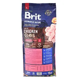 Сухий корм для цуценят великих порід Brit Premium Dog Junior L з куркою 15 кг - мініатюра 3