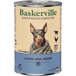 Вологий корм для собак Baskerville Ягня і півень 400 г