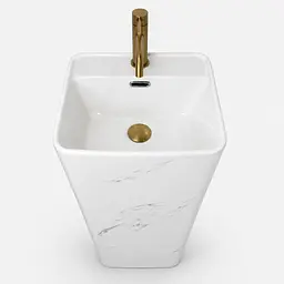 Умивальник VBI Laceno підлоговий 36x34 см marble nature VBI-019036 - мініатюра 2