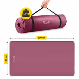 Килимок (мат) спортивний 4FIZJO NBR 190 x 100 x 1.5 см для йоги та фітнесу Burgundy (P-5905973407144) - мініатюра 6