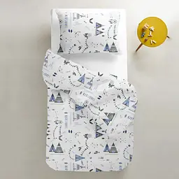 Набір простирадло на резинці Cosas Zigzag 60х120х12 см (SetSheet_White_ZigLBlue_120x60) - мініатюра 6