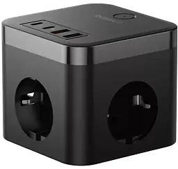 Мережевий зарядний пристрій Baseus Power Combo Cube Power Strip 3AC+2USB+2Type-C 30W 1.5m E00066400117-00 Black - мініатюра 5