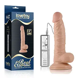 Реалістичний вібратор Lovetoy Real Extreme 19 см тілесний - мініатюра 5