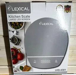 Настільні кухонні електронні ваги Lexical LKS-4301 для зважування продуктів до 5 кг Сірі - мініатюра 2