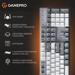 Клавіатура GamePro Genesis Metallic Outemu Red Swithes USB Gray (MK144G) [152671] - мініатюра 18