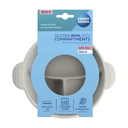 Тарілка дитяча Canpol babies Dots силіконова на присосці з секціями сіра (51/403_grey) - мініатюра 5