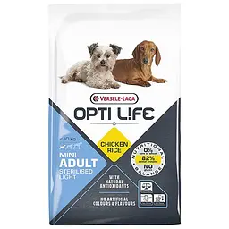 Сухий суперпреміум корм Opti Life Sterilised Light Mini Опті Лайф для стерилізованих собак міні та малих порід, Курка 7.5 кг (311387)