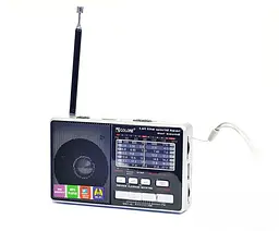 Радіоприймач з USB + Micro SD і акумулятором, Golon RX-2277, Срібло, з MP3 плеєром від флешки (ST) - мініатюра 2