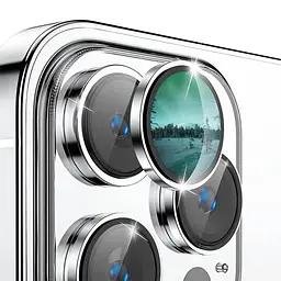 Захисне скло Metal Classic на камеру (у упак.) для Apple iPhone 14 Pro (6.1) / 14 Pro Max (6.7) Срібний / Silver - мініатюра 7