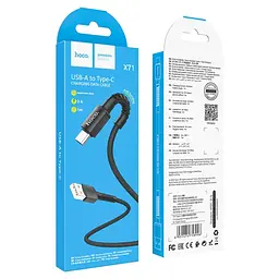 Кабель Hoco X71 Pisces Cable USB to Type-C 3A 1m Black - мініатюра 2