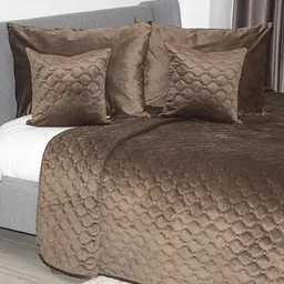 Покривало ТЕП Velour Ромб круглий Coffee 220x240 см кавовий (4-00517_33944) - мініатюра 4