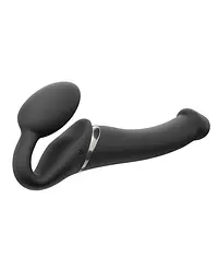 Подвійний страпон з вібрацією Strap-On-Me 18 см чорний - мініатюра 2