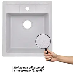 Кухонна мийка Lidz 460х515 / 200 GRA-09 (LIDZGRA09460515200) - мініатюра 2