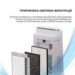 Очищувач повітря з функцією зволоження Sharp KC-D60EUW - мініатюра 3