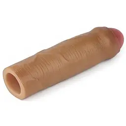 Насадка на пеніс Revolutionary Silicone Nature Extender Add 1" 16.5 см (коричневий) - мініатюра 4