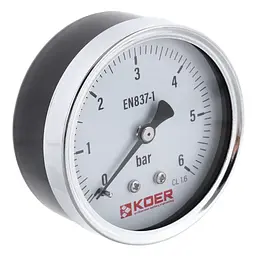 Манометр осьової Koer KM.611A D 63мм (0-6 bar) 1/4''-1/2'' KR2901