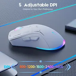 Комп'ютерна мишка Onikuma бездротова ігрова CW917 з підсвіткою Bluetooth 2.4GHz акумуляторна ергономічна для ПК - мініатюра 8