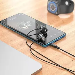 Навушники Borofone Platinum металеві універсальні earphones with microphone BM75 1.2 m Hi-Fi чорні - мініатюра 8
