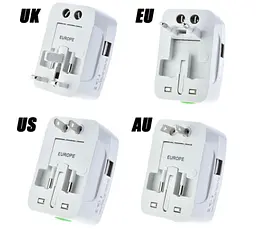 Універсальний мережний адаптер перехідник із штекерами EU UK US AU Universal Adaptor all-in-one UKC - мініатюра 2