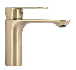 Змішувач для умивальника Rea Drop низький brushed gold REA-B8975 - мініатюра 3
