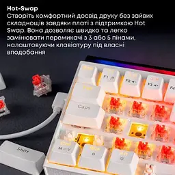 Клавіатура Ajazz NK68 Red Switch USB UA White (NK68-R-W) - мініатюра 10