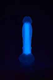 Неоновий фалоімітатор DreamToys Radiant 19 см синій - мініатюра 10