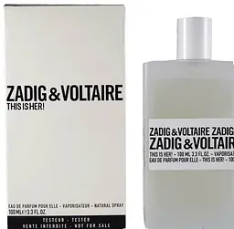 Оригінал Zadig & Voltaire This is her 100 мл ТЕСТЕР парфумована вода