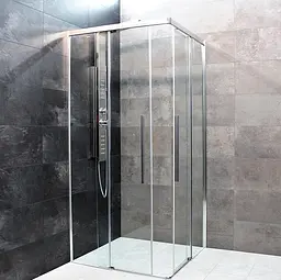 Душова кабіна Dusel DL194 Chrome 100x100, Хром, Універсальна, прозорий, хром, 100x100 - мініатюра 9