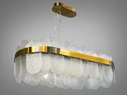 Підвісна овальна люстра Diasha 803-800x300SGD елегантна LED-модель у золотому кольорі з регульованою висотою - мініатюра 4