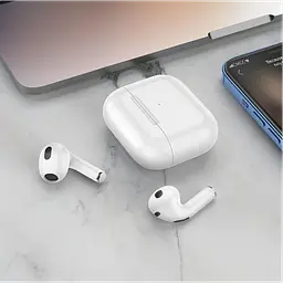 Бездротові Bluetooth навушники вкладиші білі із зарядним кейсом Borofone BW13 TWS - мініатюра 2