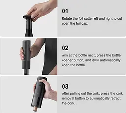 Штопор MiJia Electric Red Wine Bottle Opener (KGJ001T) [165190] - мініатюра 5