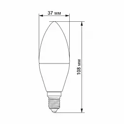 Лампа LED Videx C37h 6W E14, 4100K (VL-C37h-06144) - мініатюра 3