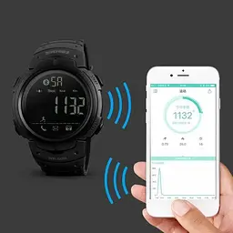 Спортивний жіночий смарт годинник Skmei 1301 Шагомір Bluetooth удароміцний Чорний - мініатюра 6