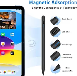 Стилус для iPad 2018–2025 з магнітним кріпленням та швидкою зарядкою - мініатюра 5