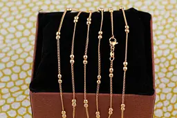 Ланцюг Xuping Jewelry панцирний із подвійною кулькою 55 см 1 мм золотистий