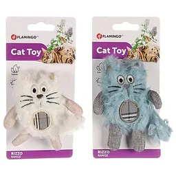 Іграшка для котів Flamingo Rizzo Cat шарудить з котячою м'ятою м'який плюш 25 см для активних ігор та відпочинку