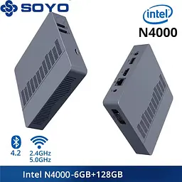 SOYO M2 Air Mini PC 6GB RAM, 128GB EMMC, Intel N4000, Windows 11 Pro - мініатюра 2