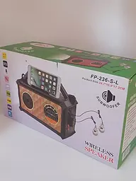 Портативна Bluetooth колонка FP-236-S-L радіо + зарядний пристрій + сонячна панель + 2 лампи - мініатюра 5