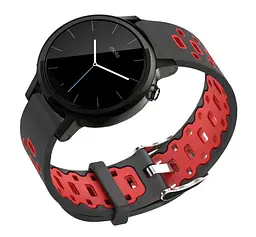Спортивний ремінець Primo Perfor Classic для годинника Motorola Moto 360 2nd gen (42 мм ) Black Red - мініатюра 2
