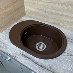 Кухонна мийка Adamant OVALE коричнева 610x420x180 мм, з крилом 61 см - мініатюра 3