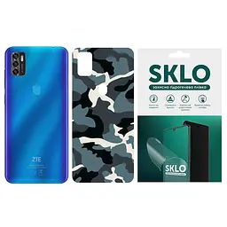 Захисна плівка SKLO Back (тил) Camo для ZTE Blade A7s (2020) Блакитний / Army Blue