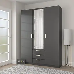 Шафа розпашна із дзеркалом Idea Д-119 Антрацит