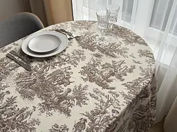 Скатертина столова Ecotton DUCK 170х200 см водовідштовхувальна Italiano бежевий (30497 Beige) (25027) - мініатюра 2