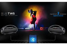 Портативная Bluetooth колонка бумбокс REAL-EL X713 Black - мініатюра 9