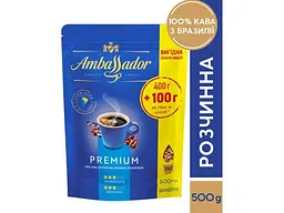 Кава розчинна AMBASSADOR 400+100г Premium пакет